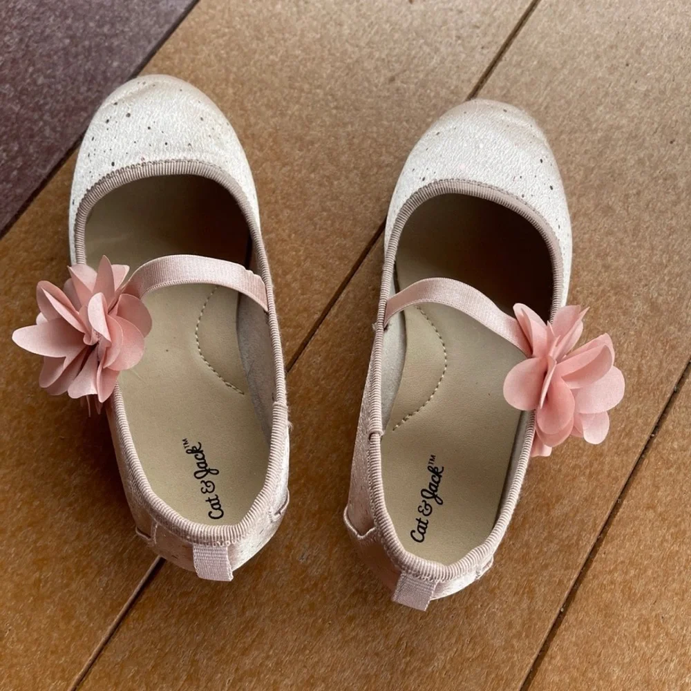 Cat & Jack Pink Kids Shoes with Flower Accent